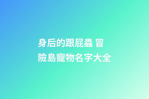 身后的跟屁蟲 冒險島寵物名字大全